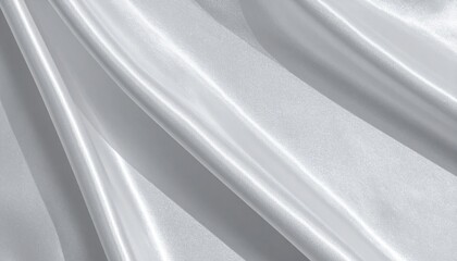Obraz premium Elegant white satin fabric drapery studio setting textile close-up soft textures minimalistic aesthetic