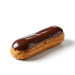 Delicious Chocolate Eclair with Glossy Ganache and Golden Pastry