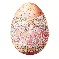 Fototapeta premium Festive decorated egg looks incredibly delightful and full of holiday cheer