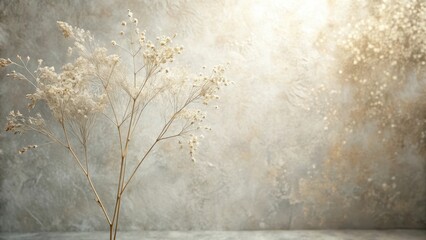 Dried Floral Arrangement Against a Textured Background A Study in Neutral Tones and Natural Beauty