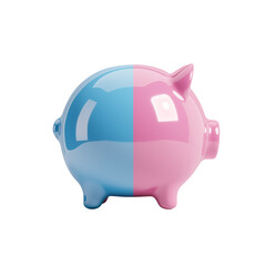 Obraz premium Piggy bank with transgender pride colors