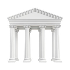 Obraz premium White Greek temple facade with columns mockup
