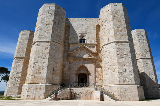 View of Castel del Monte castle on Puglia in Italy