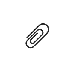 Obraz premium Paperclip icon in minimalist style on white background 