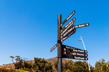 Street signs signpost, Cape Town Sea Point Green Point Park.