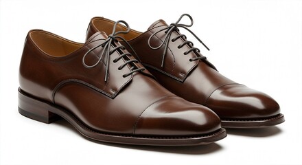 Elegant Brown Leather Cap Toe Oxford Dress Shoes for Mens Formal Business Attire