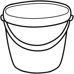 Hand drawn cartoon illustration outline of a bucket  © GOOKKIK