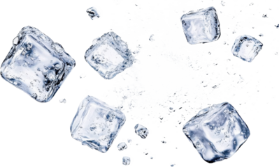 Ice Cubes Breaking in a Water Explosion