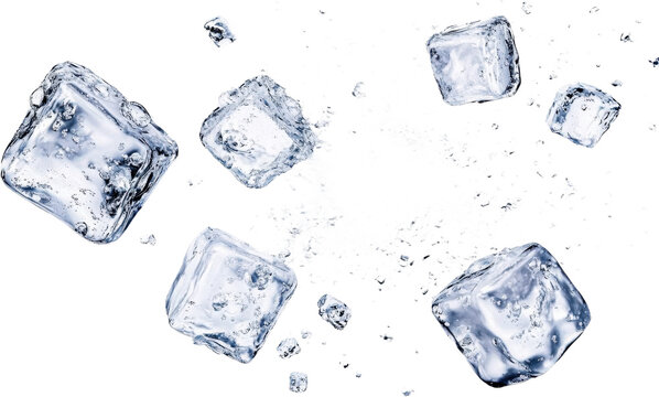 Ice Cubes Breaking in a Water Explosion