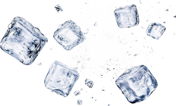 Ice Cubes Breaking in a Water Explosion