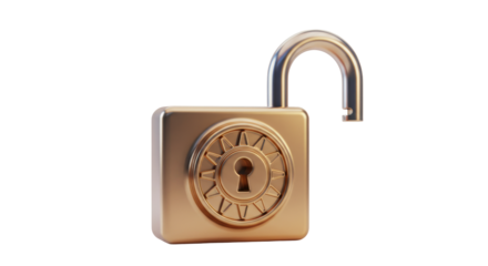 Isolated Open Padlock with Combination Mechanism
