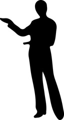 Silhouette of a woman raising both hands