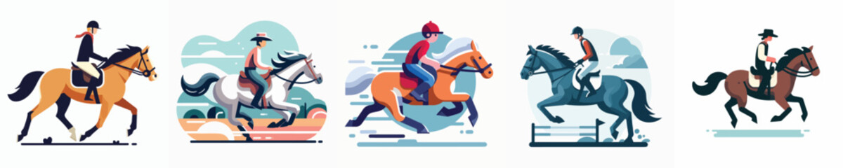 Vector of a horse rider.