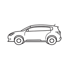 autonomous car line art illustration futuristic design