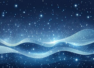 A serene night sky filled with twinkling stars and a shimmering wave of light. creating a magical atmosphere perfect for backgrounds or celestial-themed designs