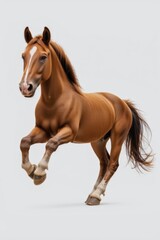 Fototapeta premium Majestic Horse in Motion Against a Neutral Background