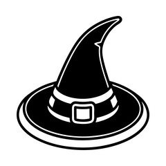 Classic Witch s Hat Halloween Symbol Black Silhouette Festive Design Spooky Charm Magical Accessory
