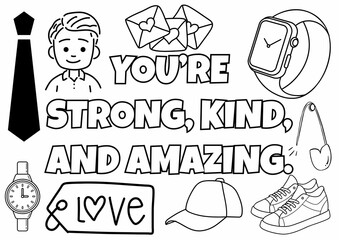 Father's Day Coloring Pages, Fun activity for Kindergarten, Printable Art, Fun June Worksheet, Creative Activity, Dad Gift, Visual Art