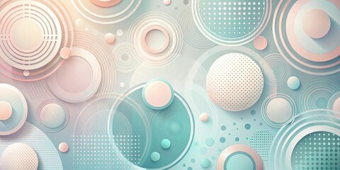 Abstract Pastel Circles and Spheres Design with Layered Textures and Subtle Gradient Effects
