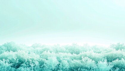 Serene nature landscape misty forest digital art tranquil environment panoramic view peaceful concept