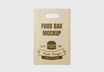 Lying Eco Paper Food Bag Mockup