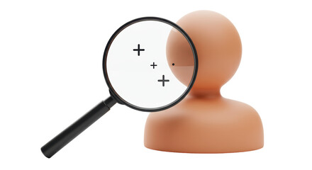 Isolated Magnifying Glass Inspecting a Generic Avatar