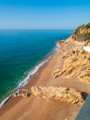 Paseo marítimo desde Calella a Sant Pol de Mar, Barcelona, Catalunya, España.