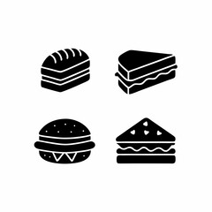 creative details Outline silhouette Sandwich icons icons pack vector illustration