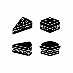 creative details Outline silhouette Sandwich icons icons pack vector illustration