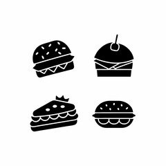 creative details Outline silhouette Sandwich icons icons pack vector illustration