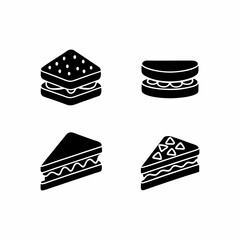 creative details Outline silhouette Sandwich icons icons pack vector illustration