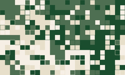 Abstract mosaic pattern of green and beige squares.  Modern digital art ideal for website backgrounds, tech presentations, or as a texture overlay.
