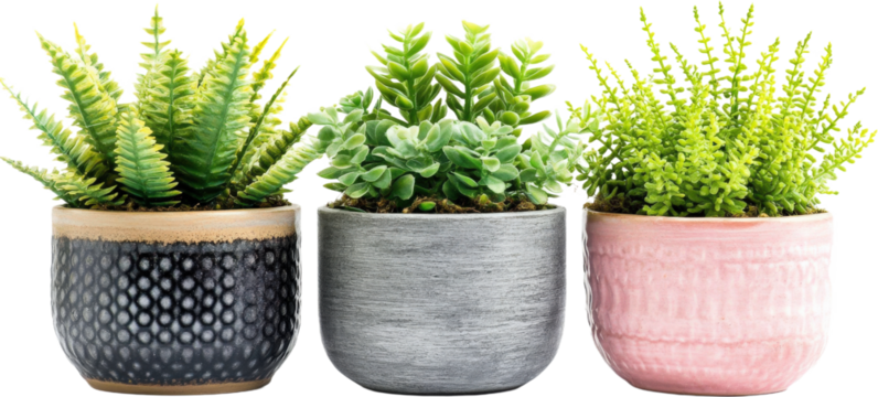 Three Decorative Succulent Planters