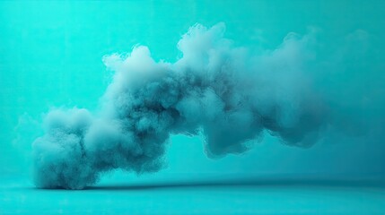 A serene landscape featuring fluffy clouds against a vibrant turquoise background. creating a tranquil atmosphere ideal for relaxation or meditation themes