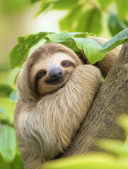 나무에 매달린 나무늘보