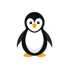 Obraz premium Minimal penguin logo vector illustration isolated on white