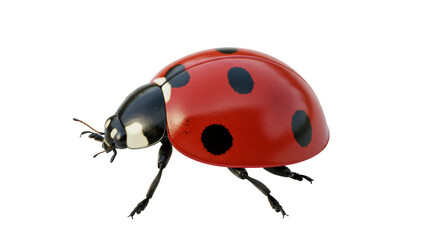 Isolated Close-up of a Red Ladybug
