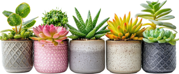 Miniature Succulents in Decorative Pots