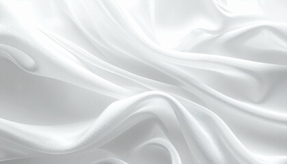 Naklejka premium Flowing white fabric showcases delicate folds, creating depth and texture with soft lighting