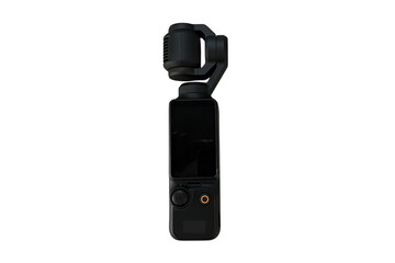 Pocket gimbal camera on transparent background