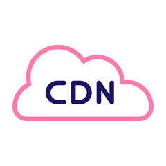 Content Delivery Network Vector Line Two Colors Icon Design