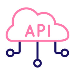 API Integration Vector Line Two Colors Icon Design