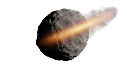 Isolated Asteroid Meteor with Burning Trail © Nicolas