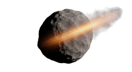 Isolated Asteroid Meteor with Burning Trail