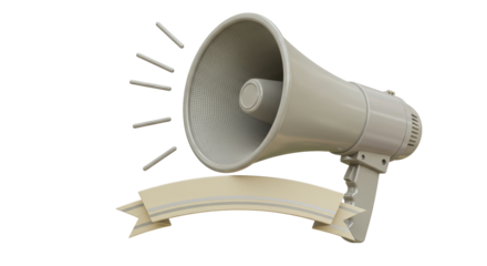 Isolated Megaphone with Banner for Promotion