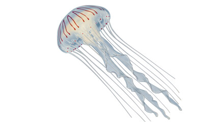 Isolated Portuguese Man o War Jellyfish Floating