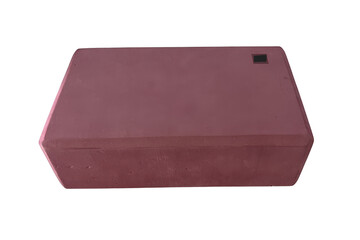 Pink yoga block on transparent background 