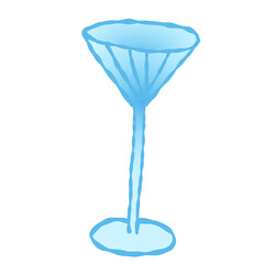 verre à cocktail au pinceau bleu