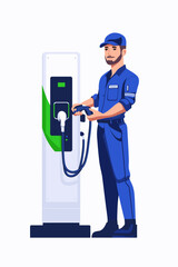 Electric Vehicle Charging Station with Attendant