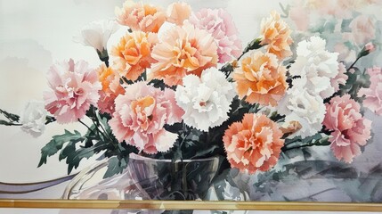 Floral bouquet watercolor painting